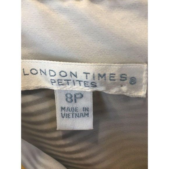 NEW London Times 8 P Seersucker Dress Gray Yellow - Picture 7 of 8